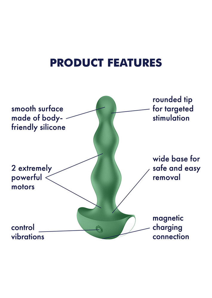 Satisfyer Lolli Plug 2 Analinis vibratorius, žalias silicis, 1 vnt.