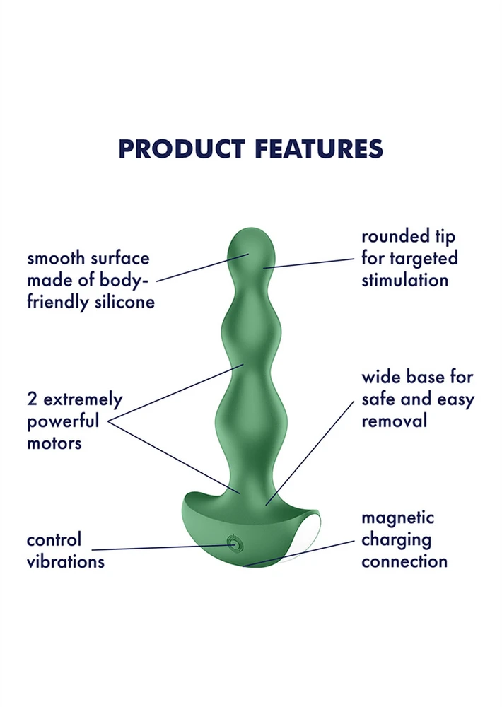 Satisfyer Lolli Plug 2 Analinis vibratorius, žalias silicis, 1 vnt.
