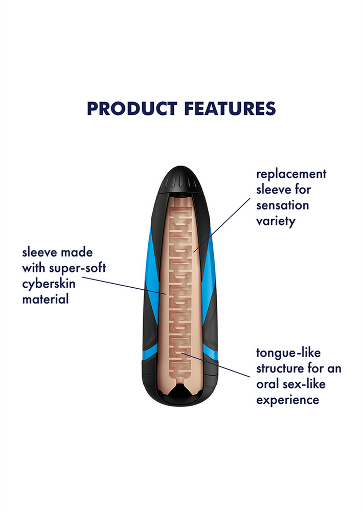 Satisfyer Sleeve Men Vienas įdėklas Lusty Tongues masturbatoriui