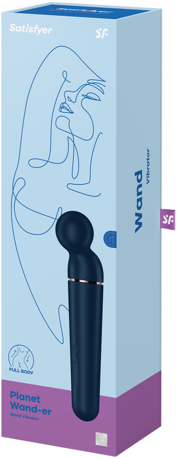 Stimuliuojantis masažuoklis Satisfyer Planet Wand-er Wand Vibrator Mėlyna + Rose Gold