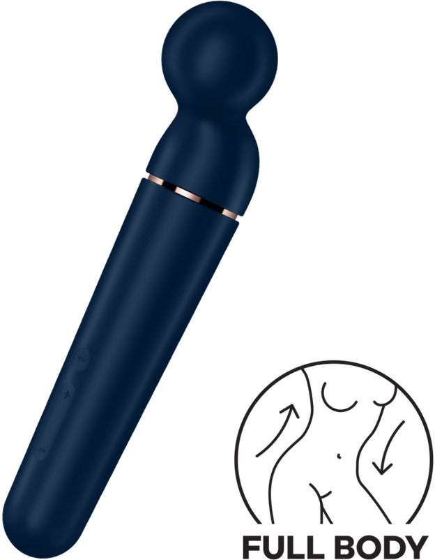Stimuliuojantis masažuoklis Satisfyer Planet Wand-er Wand Vibrator Mėlyna + Rose Gold