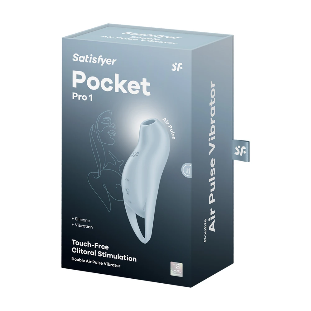 „Satisfyer Pocket Pro 1“ klitorio stimuliatorius su slėgio bangomis Mėlyna