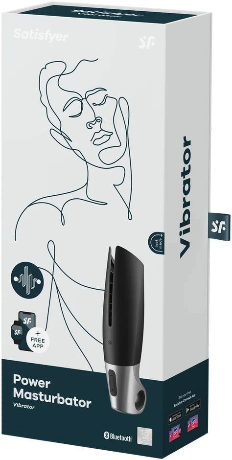SATISFYER Galios Masturbatorius Juodas su Programėle