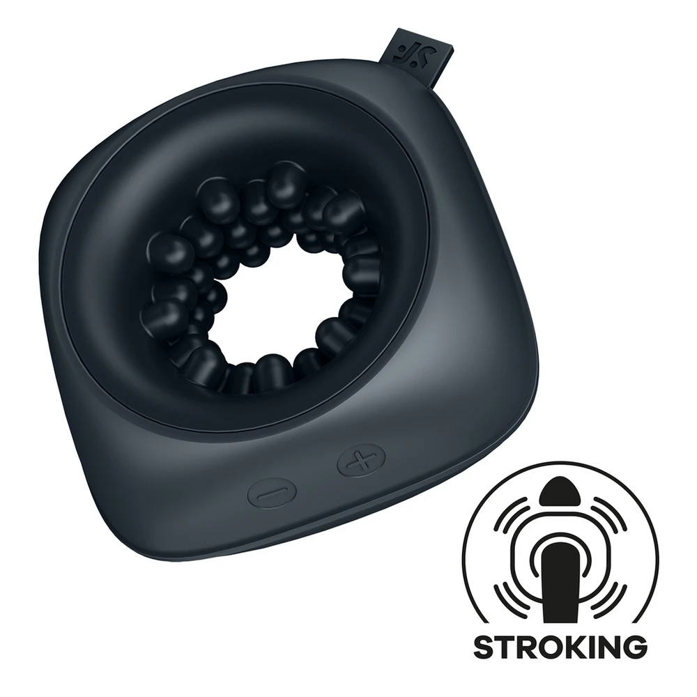 Satisfyer Ring Stroker masturbator su funkcija wibracji Juodas