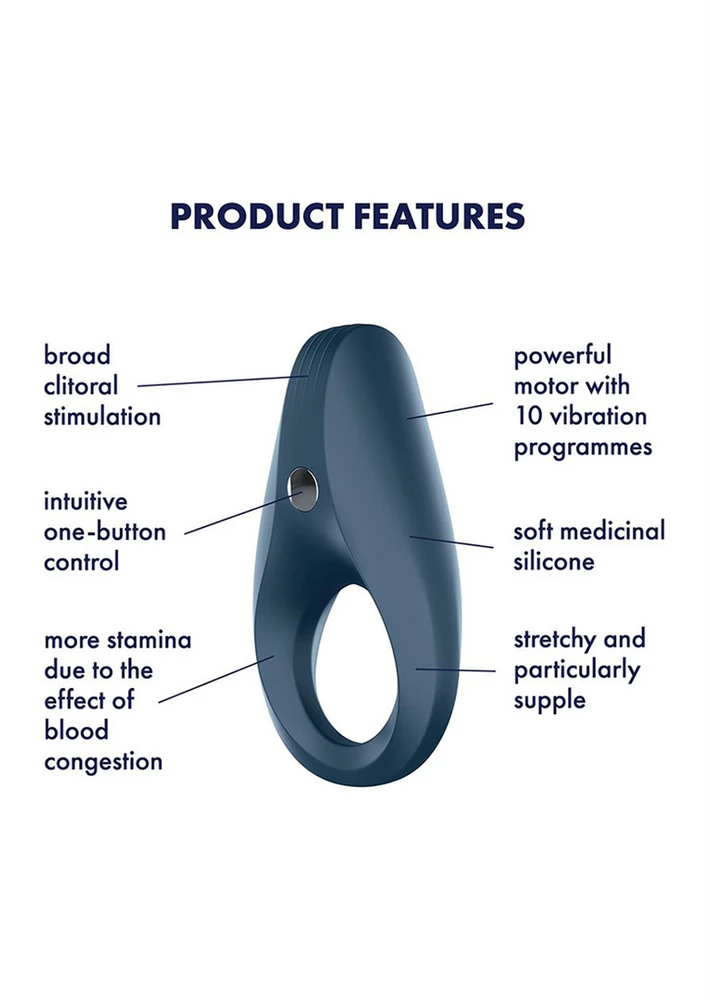 Vibruojantis žiedas Satisfyer (tamsiai mėlynas)