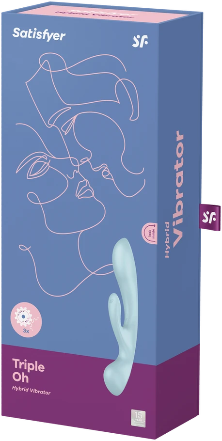 Satisfyer Triple Oh Light Mėlyna daugiafunkcis vibratorius