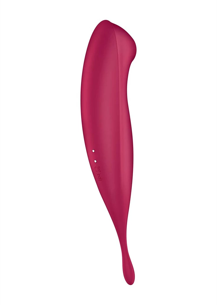 Satisfyer Twirling Pro+ Dark Raudona pulsuojantis vibratorius