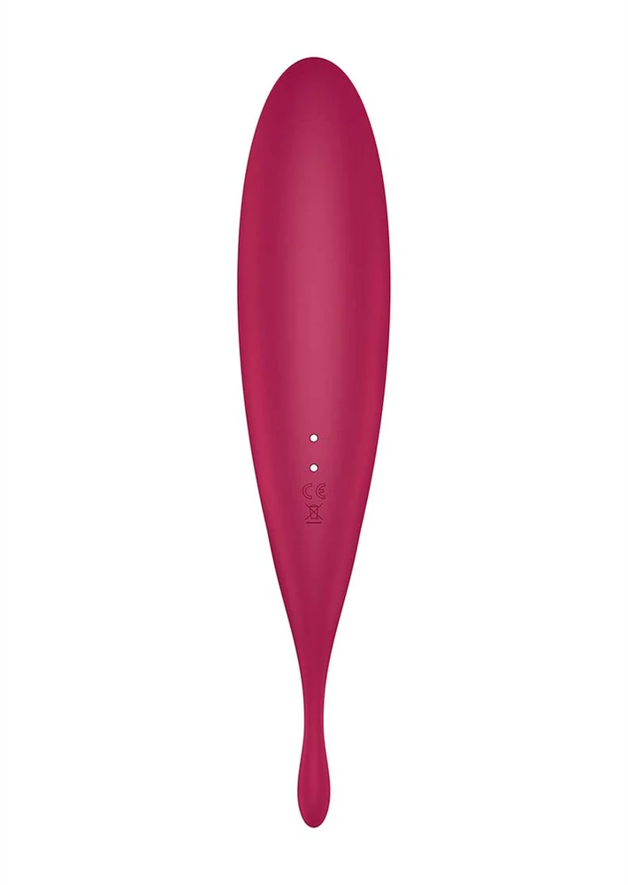 Satisfyer Twirling Pro+ Dark Raudona pulsuojantis vibratorius