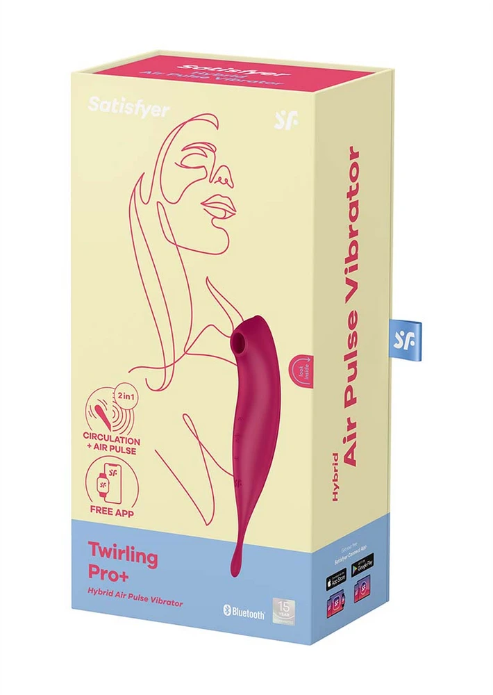 Satisfyer Twirling Pro+ Dark Raudona pulsuojantis vibratorius