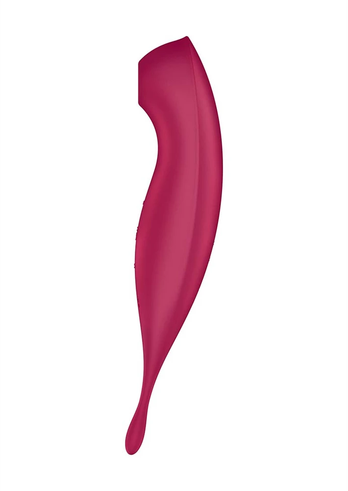 Satisfyer Twirling Pro+ Dark Raudona pulsuojantis vibratorius