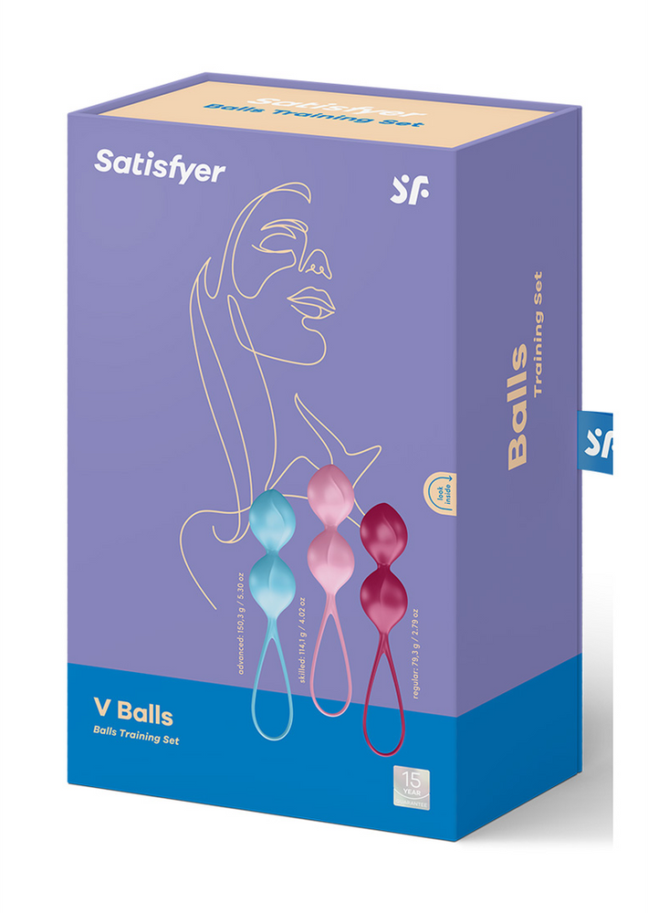 Geisha kamuoliukų rinkinys „Satisfyer V Balls“ (3 vnt. rinkinys)