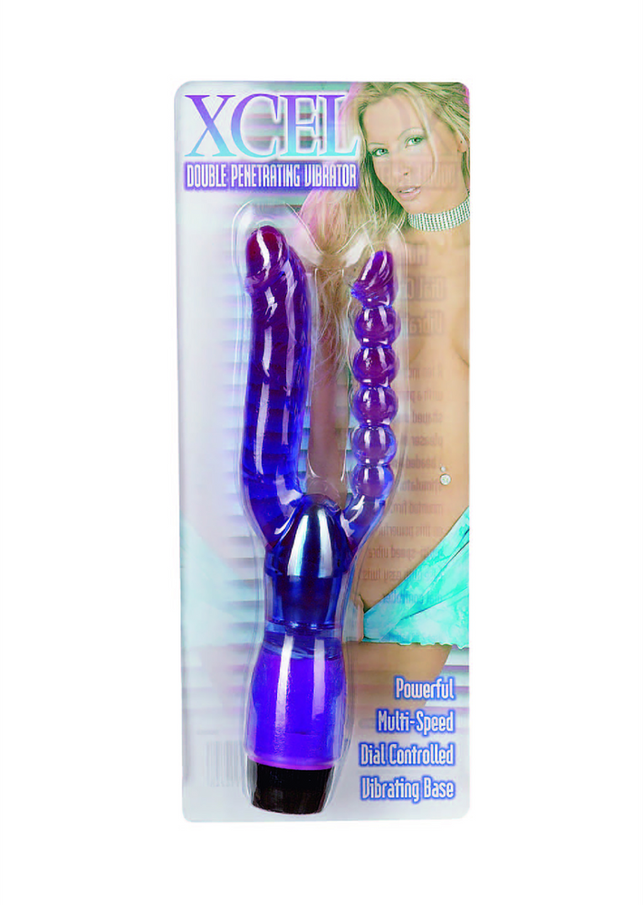 Seven creations Septyni kūriniai „XCEL DOUBLE DOUBLE PENETRATIONAL VIBRATOR PURPLE“.