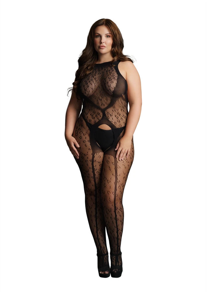 Shots Šūviai be kojomis Leopard Bodystocking – didelio dydžio