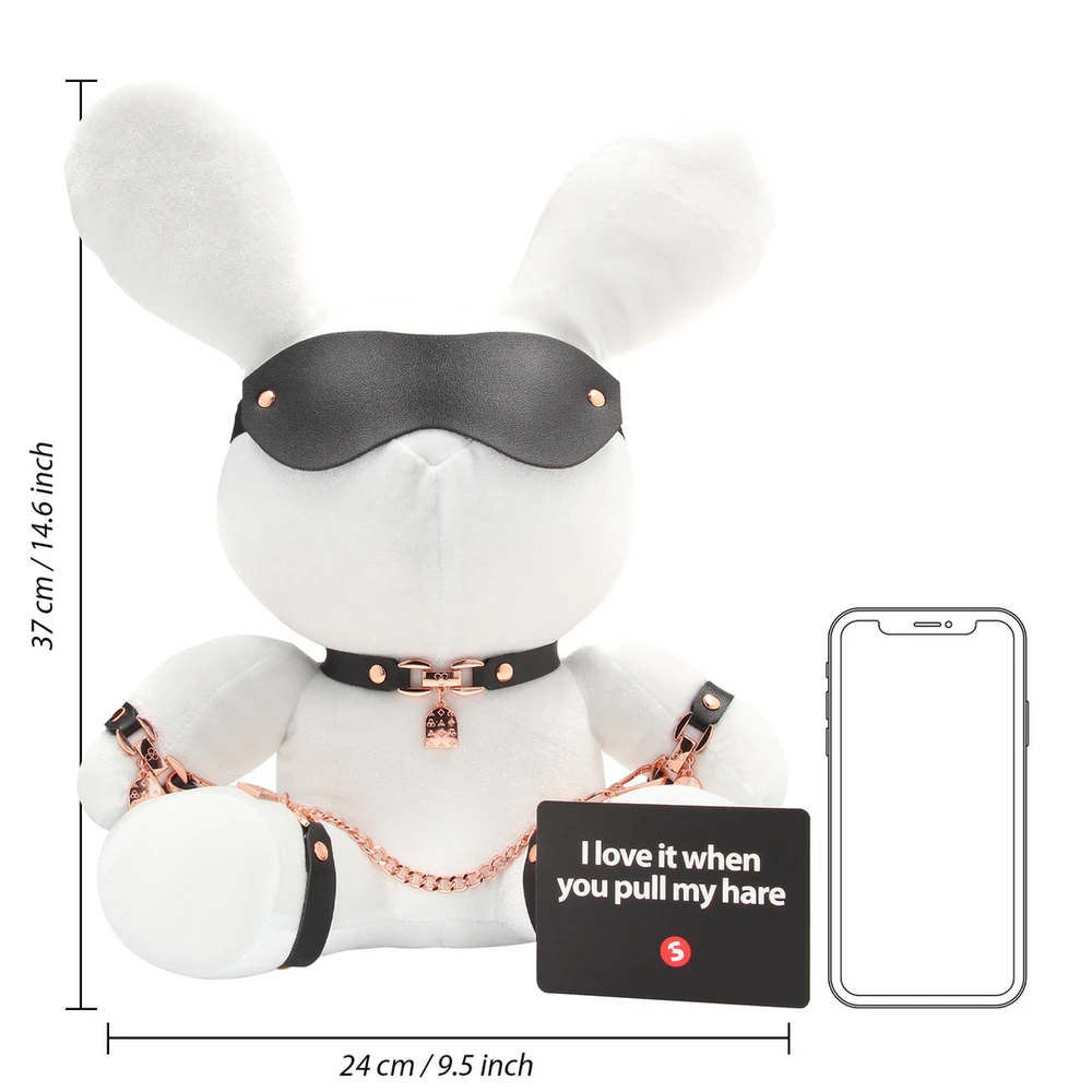 Shots Rabbit Bondage - Velvet - Large - Baltas