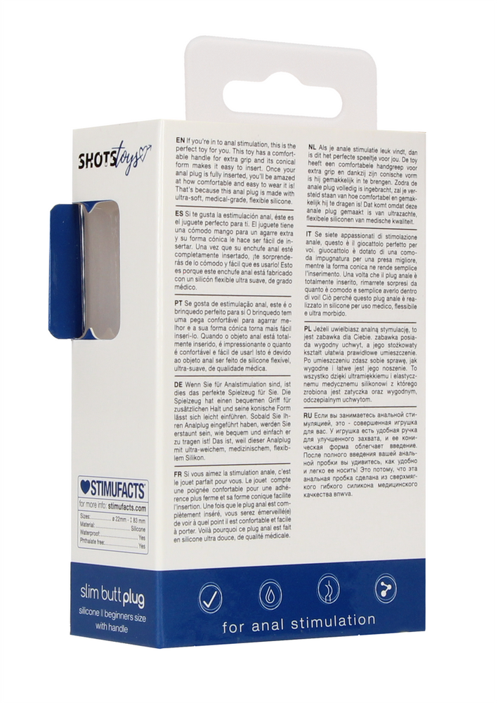 ShotsToys Vandeniui atsparus silikoninis analinis kištukas 7,5 cm