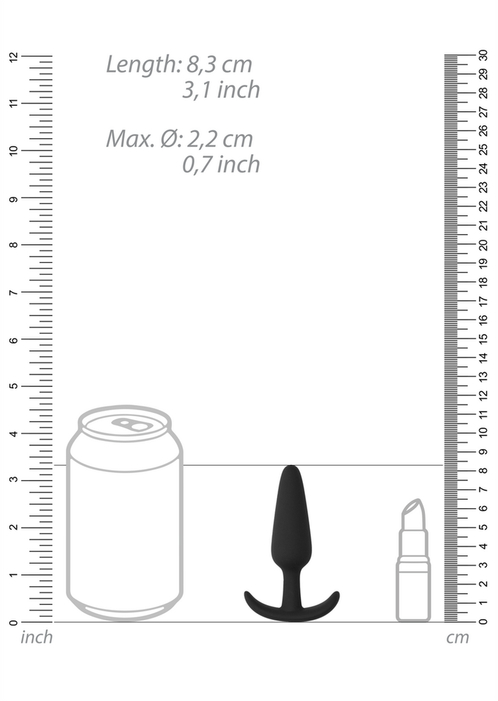 Shots Slim Butt Plug - Juodas