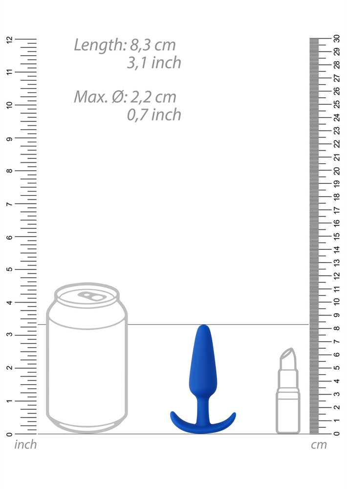 ShotsToys Vandeniui atsparus silikoninis analinis kištukas 7,5 cm
