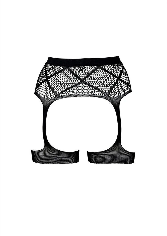 Shots Striped, Fishnet Garterbelt - One Size