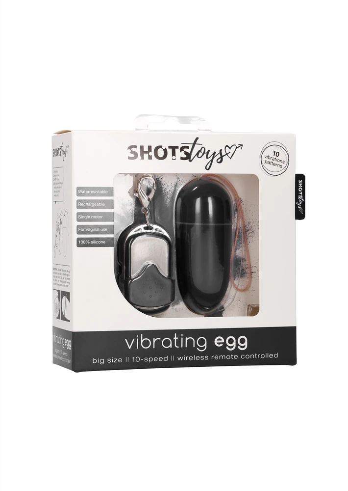ShotsToys 10 Speed Remote Vibrating Egg - Big - Juodas