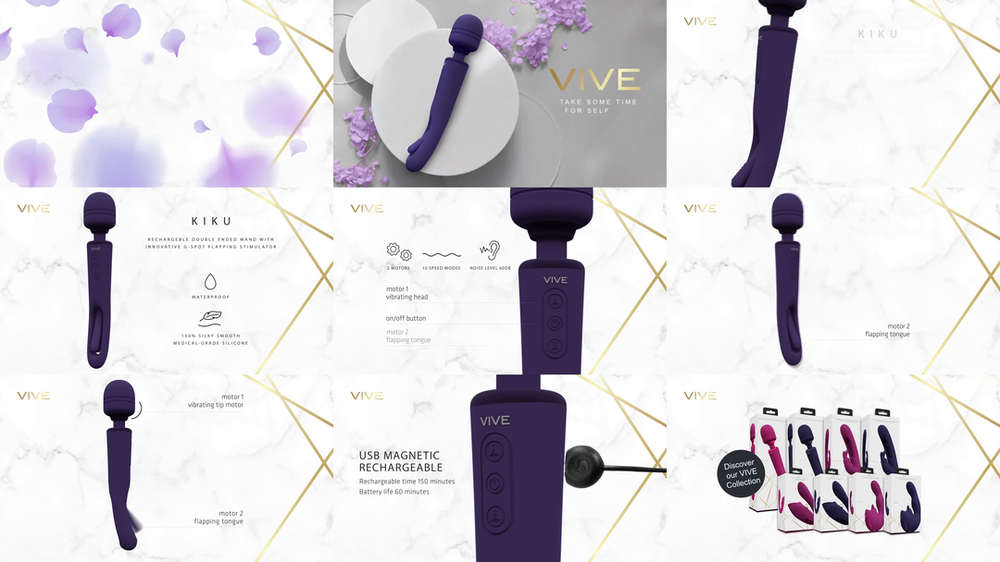 Vive By Shots Vive Clitoral Masažuoklis moterims, USB pakraunama Body Wand