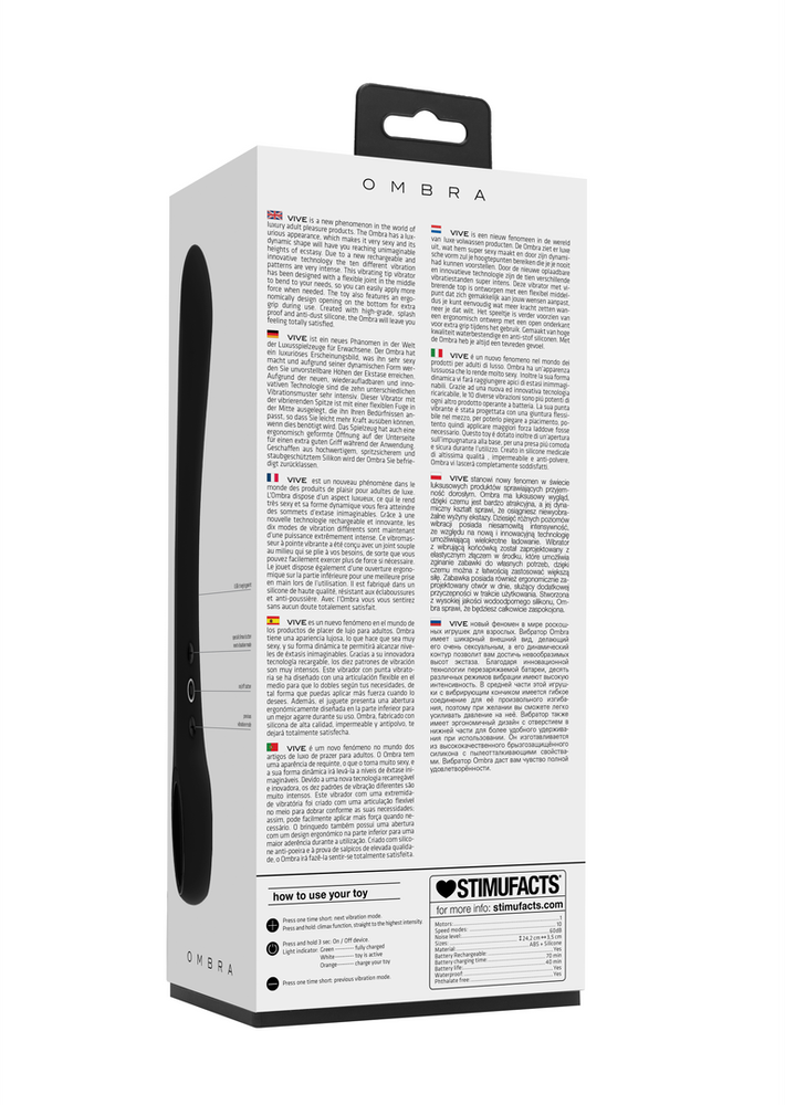 Vive By Shots Vive Ombra - Bendable Vibrator Punkt G - Juodas
