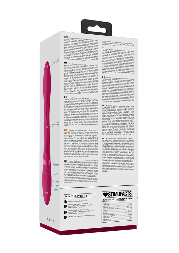 Vive By Shots Vive Vibrator-Zosia - Classic G-Spot Rabbit - Rožinė