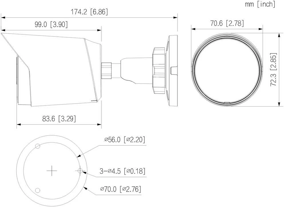 AHD, HD-CVI, HD-TVI, CVBS KAMERA HAC-HFW1239T-A-LED-0280B-S3 Pilna spalva - 1080p 2.8 mm DAHUA
