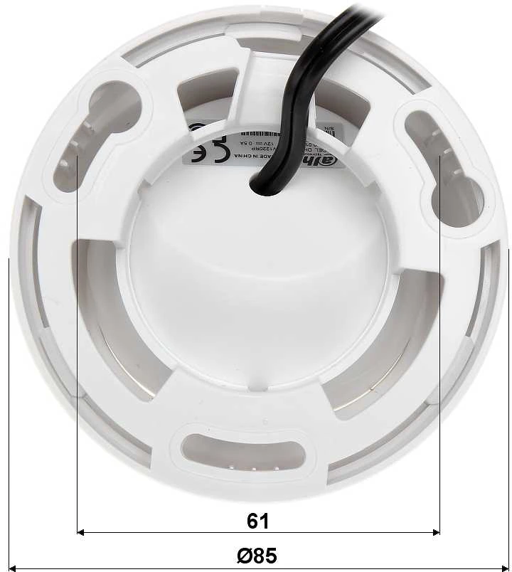 Dahua HD-CVI, CVBS kamera kupolinė 2MP su IR iki 20m. 1/2.7" 2.8mm 103°, 2DNR, DWDR, vidaus sąlygom
