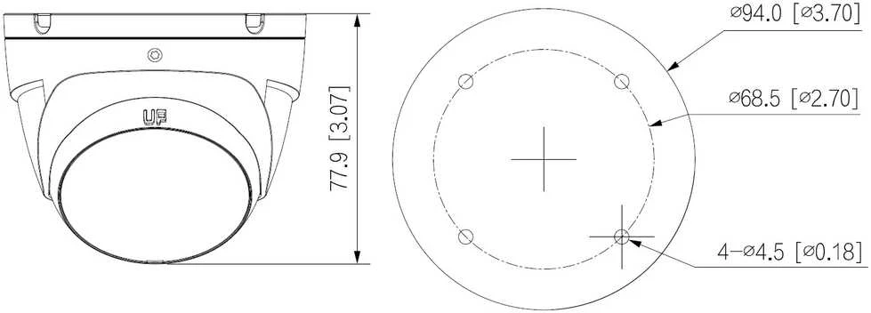 AHD, HD-CVI, HD-TVI, PAL KAMERA HAC-T2A21-U-0280B - 1080p 2.8mm DAHUA