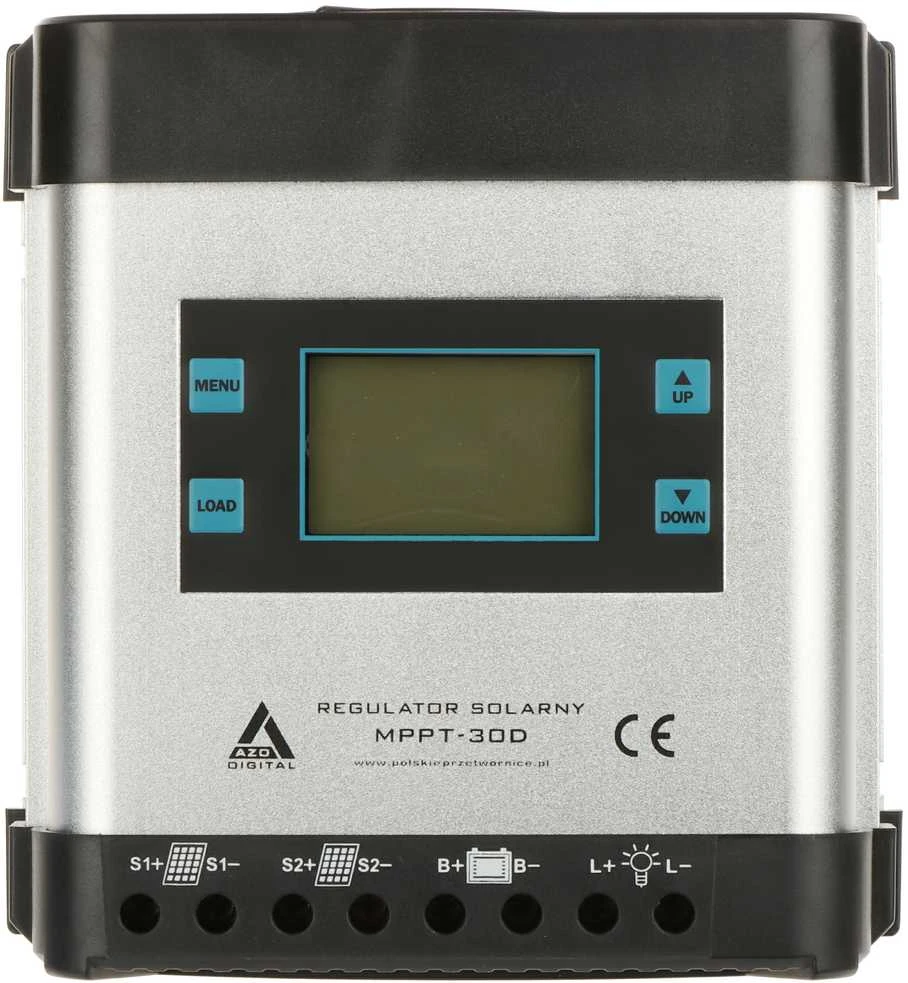 Saulės MPPT įkrovos valdiklis AZO Digital 12/24 – 30A LCD ekranas