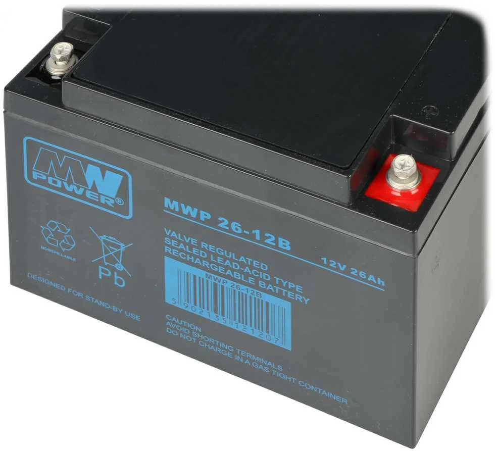 Mw Power MWPower MWP 12V 26Ah M5(F6) AGM akumuliatorius, 12 metų