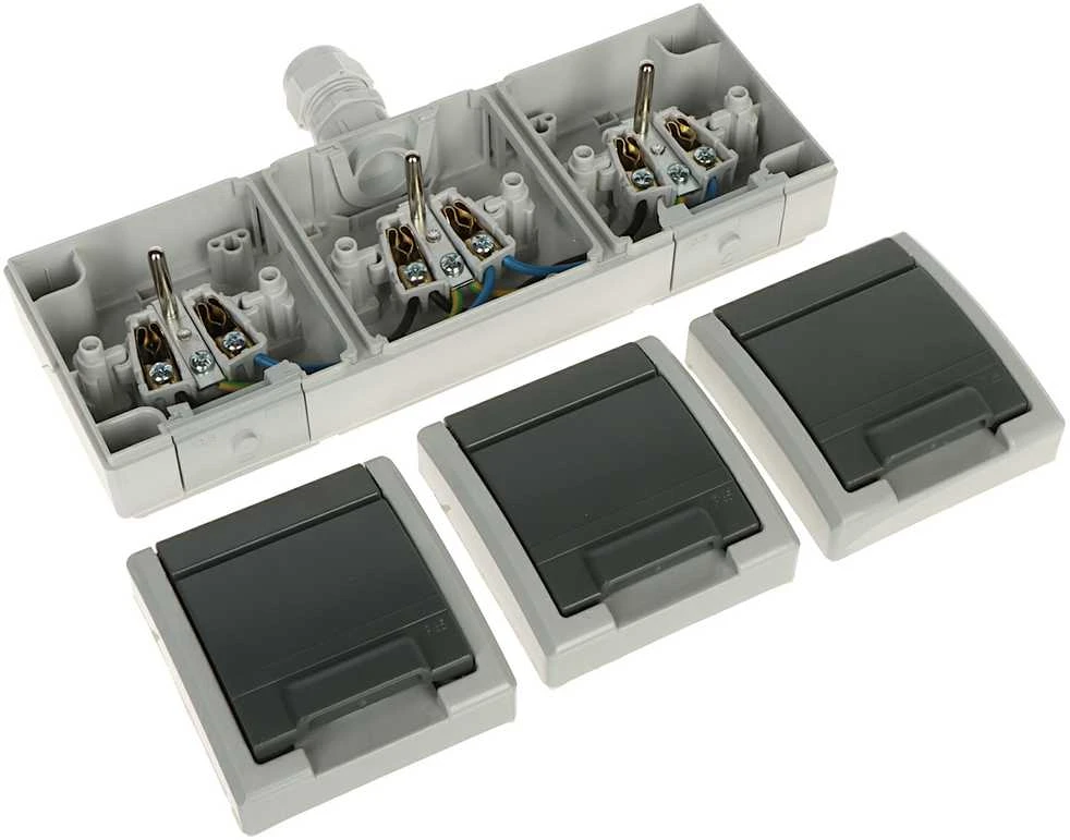 ANT TINKO MONTUOJAMAS TRIGUBAS LIZDAS AQUANT-G3/EPN 230 V AC 16 A IP65 Elektro-Plast