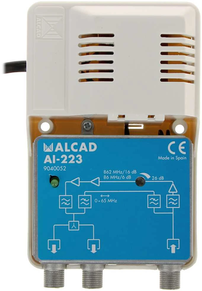 LP Vidinis antenos stiprintuvas CATV (RP 65 MHz) 12V AI-223 ALCAD