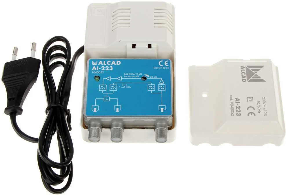 LP Vidinis antenos stiprintuvas CATV (RP 65 MHz) 12V AI-223 ALCAD
