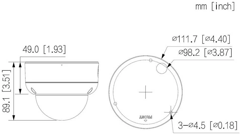 ANTIVANDALINĖ IP KAMERA IPC-HDBW3649E-AS-IL-0280B-Juodas WizSense Smart Dual Light - 6 Mpx 2.8 mm DAHUA