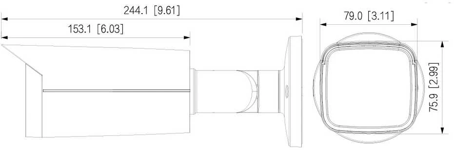 Dahua Technology IP kamera. AI 4M 2K Cilind. STARLIGHT + su LXIR iki 50 m, 4 MP (2688 x 1520) 1–25 kadrų per sekundę, 3,6 mm, H.265+, ePoE