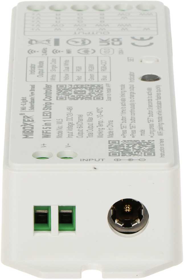 Opti LED APŠVIETIMO VALDIKLIS WL5 Wi-Fi, 2,4 GHz, RGBCCT (RGBWW) 12 ... 48 V DC MiBOXER / Mi-Light