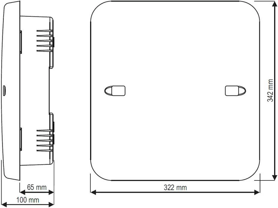 Satel OPU-4-PW korpuso techniniai matmenys
