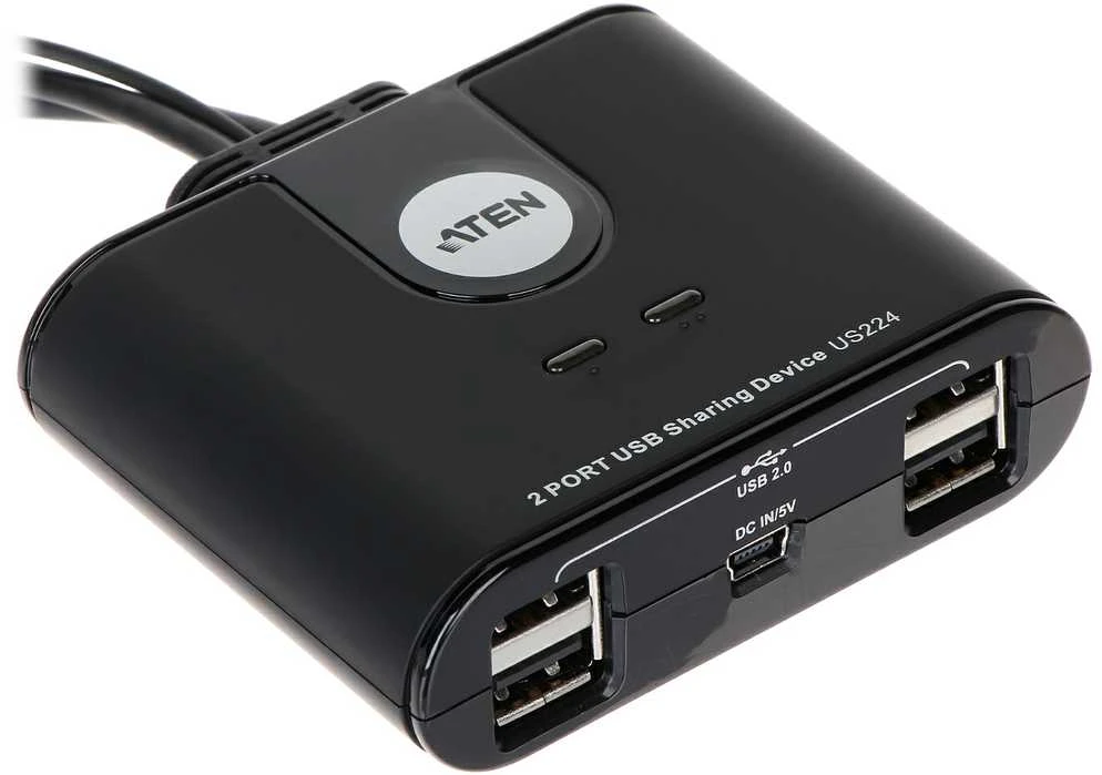Aten 2 prievadų USB 2.0 periferinio bendrinimo įrenginys | Aten | USB 2.0 | 2 x 4 USB 2.0 periferinio bendrinimo jungiklis