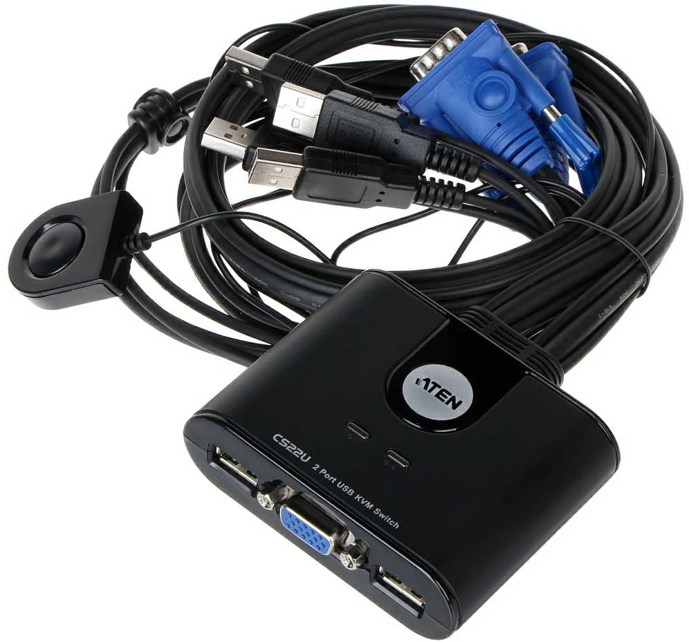 Aten 2 prievadų USB VGA kabelis KVM jungiklis su nuotolinio prievado parinkikliu | Aten | KVM kabelis KVM jungikliai CS22U Ieškoti produkto arba raktinio žodžio 2 prievadų USB VGA kabelis KVM jungiklis su nuotolinio prievado parinkikliu