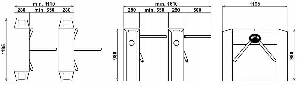 Atlo LOW TRIPOD TURNILE GATE APTI-BG-1T