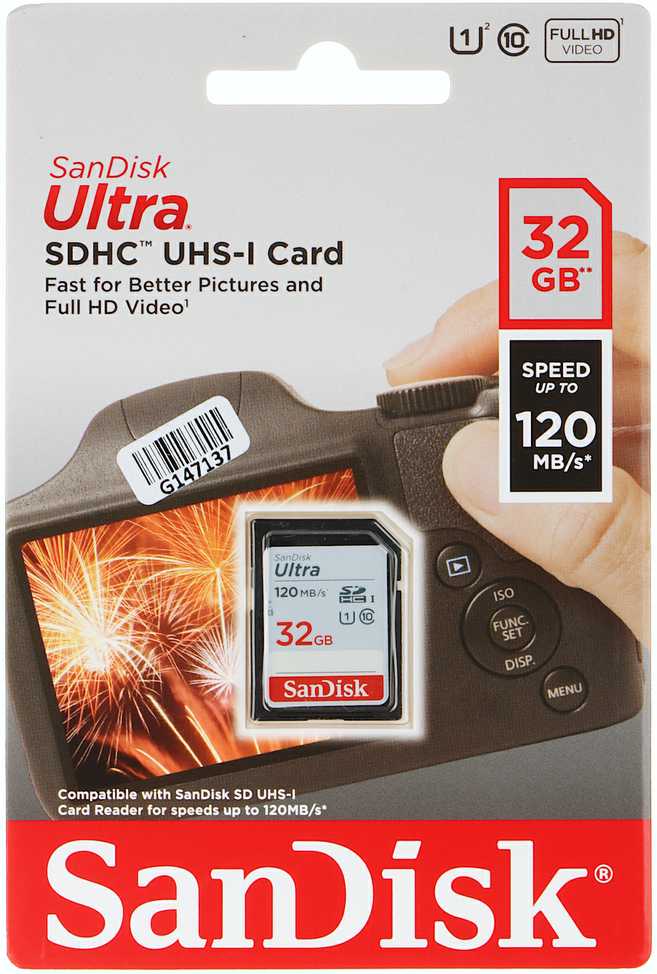 Sandisk ATMINTIES KORTELĖ SD-10/32-SAND UHS-I, SDHC 32 GB SANDIS DISKAS
