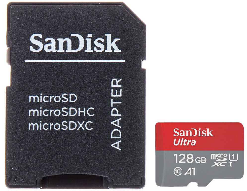 Atminties kortelė SANDISK Ultra Micro SDXC 128GB + SD adapteris 140MB/s A1 10 klasės UHS-I