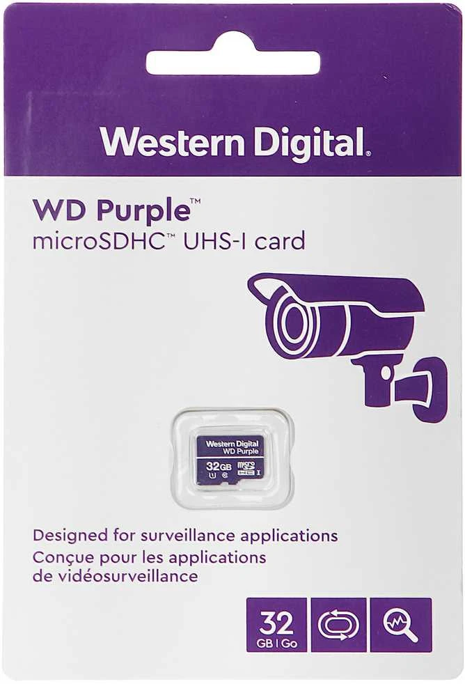 WD Purple 32GB microSD kortelė pakuotėje