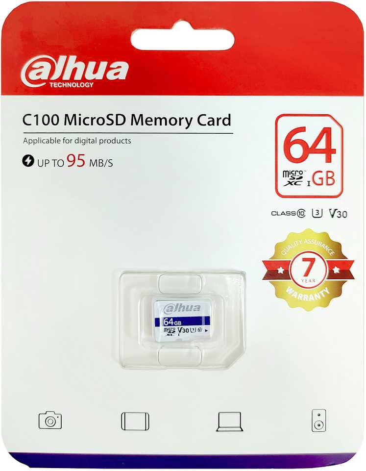 DAHUA TF-C100 Micro SD atminties kortelė 64 GB