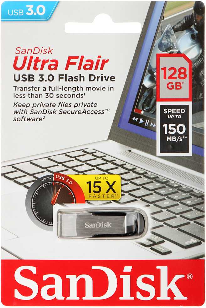 PENDRIVE FD-128/ULTRAFLAIR-SANDISK 128 GB USB 3.0 SANDISK