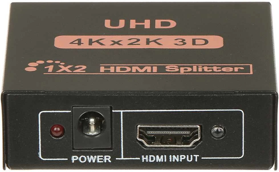 HDMI skirstytuvas 1x2 su maitinimo ir įvesties jungtimis