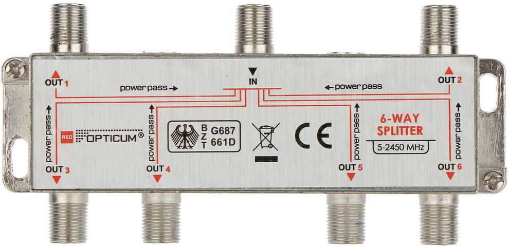 Opticum 1-6 DVB-T SAT skirstytuvas 6x1