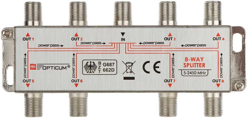 Opticum antenos skirstytuvas 1x8 Opticum 8-WAY HQ