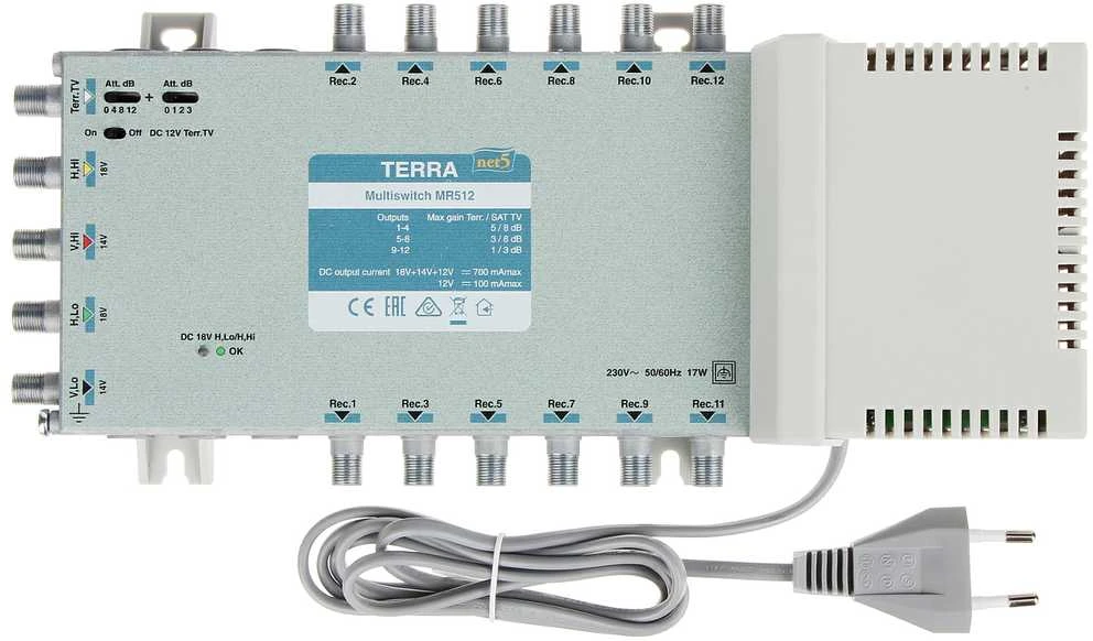 Terra MR-512 5 įėjimų / 12 išėjimų multiswitch įrenginys
